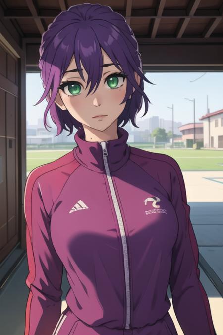 hiro_segawa purple hair green eyes hair between eyes