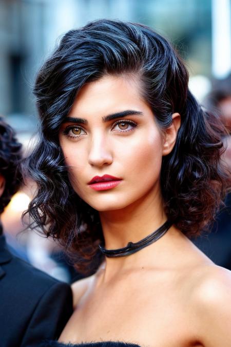 a (((medidum body))) photo of Scandinavian young woman (TubaBuyukustun01), young, perfect face, ((very long hair, afro perm hair:0.9)), green ((hazel eyes)), pink skin, white skin, vamp makeup, (smile:0.8), as a movie star in a (movie premiere), premiere gala, (near a movie theatre), natural skin texture, round collar, white bodycon outfit, bare shoulders, tele lens, 4k textures, soft cinematic light, adobe lightroom, photolab, hdr, intricate, elegant, highly detailed, sharp focus, ((((cinematic look)))), soothing tones, insane details, intricate details, hyperdetailed, low contrast, soft cinematic light, exposure blend, hdr, faded, huge lens, (paparazzi in background), (painted lips:1.1), ((looking at viewer)), <lora:TubaBuyukustun01-000005:0.8> ,  <lora:more_details:1>, Lightening skin tones