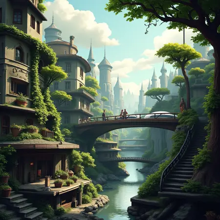 Solarpunk cinematic art style F1D + XL