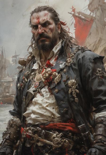 Pirate Spawn from Image comics, masterful painting in the style of Anders Zorn | Marco Mazzoni | Yuri Ivanovich, oil on canvas