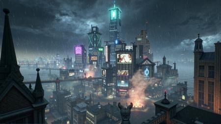 Gotham City - Batman Arkham Knight [FLUX] LoRA Background v2.0