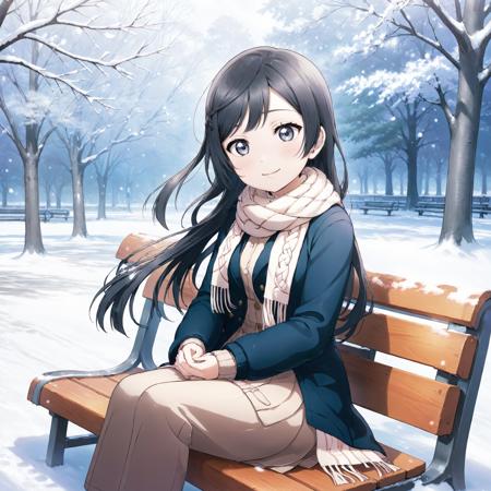 masterpiece, highly detailed background, 1girl, solo, in the park, on the bench, <lora:Yuki Setsuna XL V1-000009:0.7> Yuki Setsuna, one side up, sidelocks, side braid, full body, sitting, in winter, snow, scarf, winter coat, smile,  <lora:SimplePositive_XL_v1_AutoRunMech:1> <lora:AnimeStyleXL_v1.1_AutoRunMech:1>