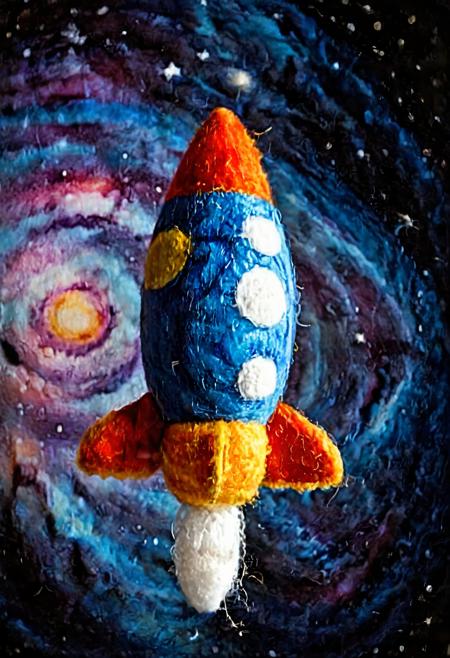 pamfelt rocket in space, galaxy background, cinematic shot, sharp focus,Insane Details, award-winning photo,