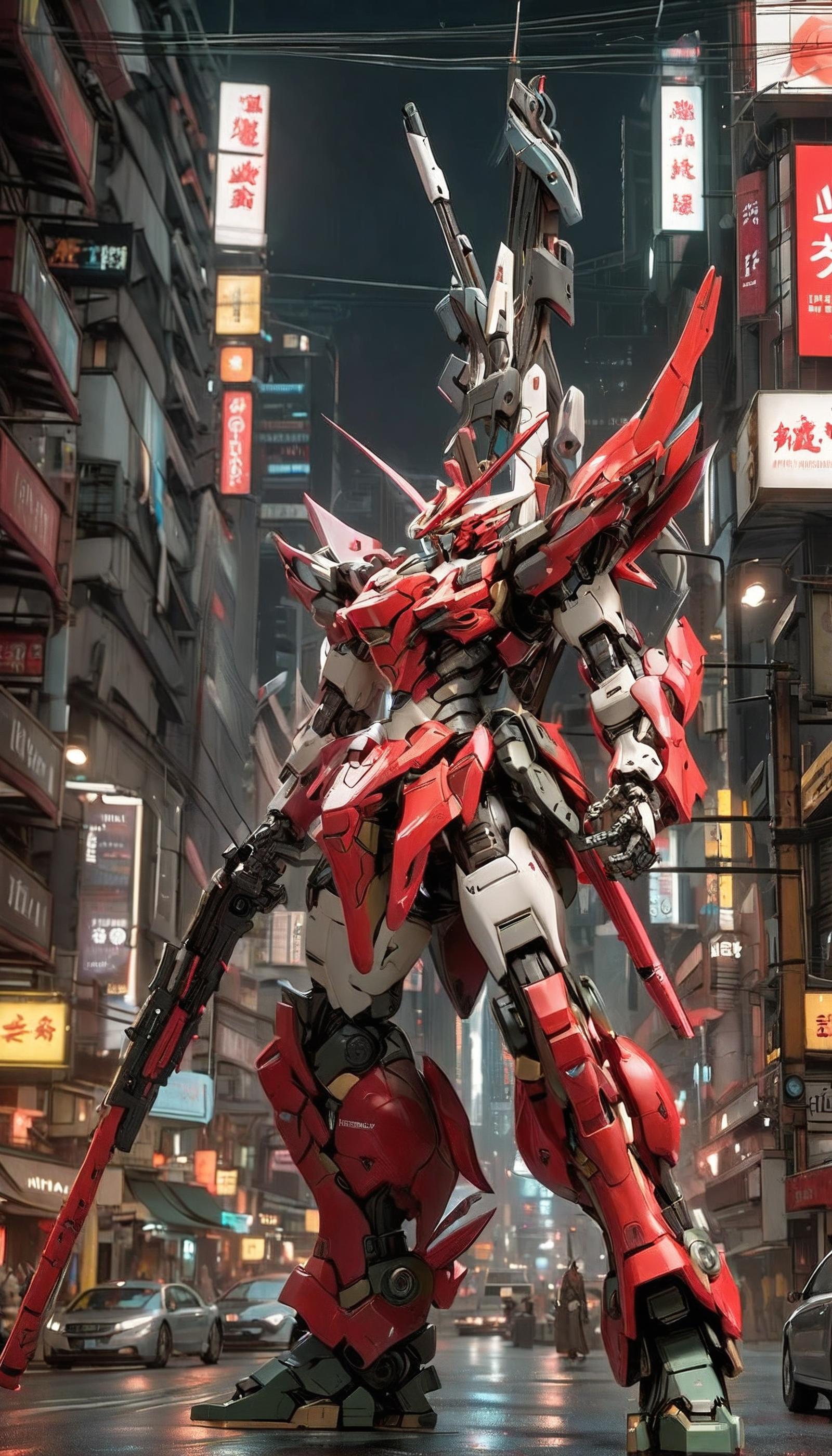 Super robot diffusion XL (Gundam, EVA, ARMORED CORE, BATTLE TECH like mecha lora) image by Alfy