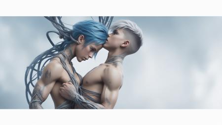 stunning view of a strong 13 year old (preteen) tomboy ((( Cecaelia ))) ((white 2m long tentacles)) wearing cloth bandage wraps Eve online  Warframe  Total Recall  Minority report 
Contact,   looking  over a star-ship or space ship hanger
 strong muscular  (muscle striations bodybuilder) body showing off her visible (super-flat toned defined chiseled ripped abs),  hair tattoos multicolored dyed shaved sides hairstyles, ((glowy blue burning eyes)) magical,
majestic colourful mist,  hair tattoos, inside of futuristic split level, white, space age space station orbiting a gas giant with many moons in an oval room relaxing and large rounded windows in a hot tub
IMAGINE THE WHOLE SCENE AS IF 800 YEARS IN THE FUTURE doing something interesting, hammerpede, KISSING striping  shagging hugging (Hentaied)
 ,4k, photorealism,  
 a bird on a wire