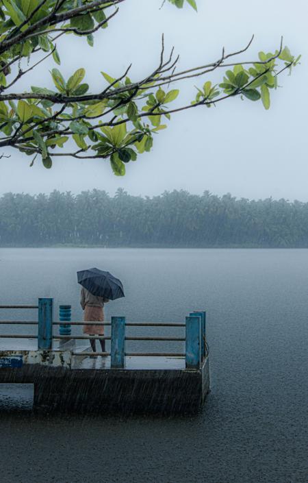 monsoon rain rainfall landscape photography realistic masterpiece