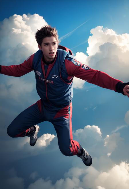 boy skydiving, clouds, wind, muscular,
vibrant colors, colorful art style, 
soft lighting, soft shadows, detailed textures, dynamic lighting,  
nice hands, perfect hands, 
<lyco:GoodHands-beta2:1.0> 
<lora:add_detail:1>