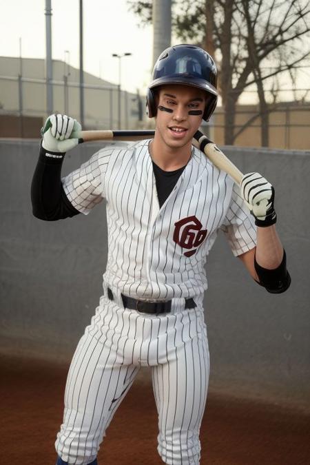 cub black hair boy,realistic
,Boy wearing pe uniform and socks on feet,so cute ,so sweet,
smooth top of head,1boy,tongue out,,, baseball uniform,
baseballplayer,holding baseball bat, baseball uniform, helmet/baseball cap, jockstrap/white pants, gloves/baseball mitts,
photo of a funny boy with a green head in a yellow suit <lora:bigheadmask:0.8>