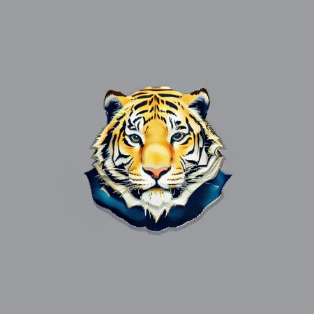 white background, simple background, tiger