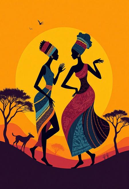 DE_African-Themed Creation_Generation Of Dancing Figures v1.0