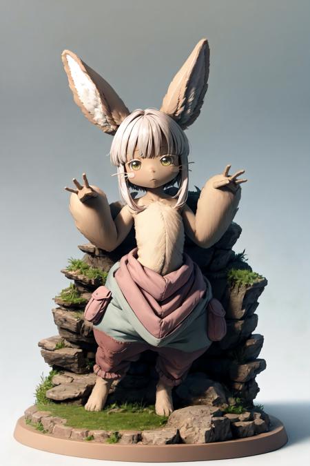 masterpiece, best quality, ultra high res, beautiful, visually stunning, elegant, incredible details,  award-winning art,  <lora:sc0lpt - Figure Sculpture-000008:0.65>, sc0lpt, extremely detailed display base, white background, full body,       <lora:nanachi:1>, nanachi, 1girl, solo, furry, nanachi \(made in abyss\), nanachipants, fur,fluffy,     water, rock, grass, relaxed pose,