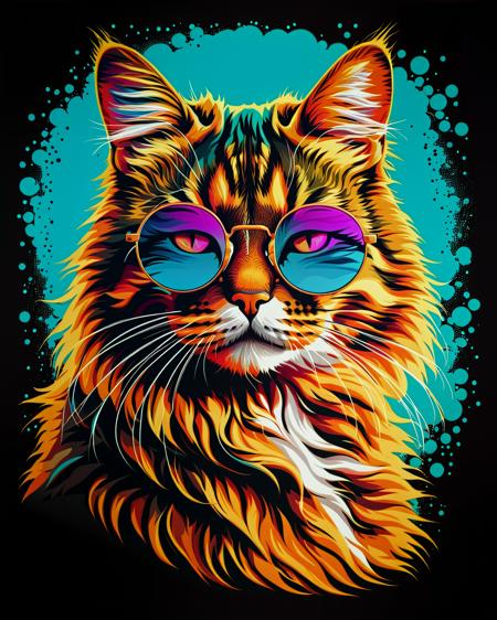 ((((masterpiece)), photographic)), professional detailed portrait, ultra high detail, sharp, insanely detailed, 




a hippy cat head, wearing small round sunglasses, print ready vector t-shirt design,side view,sticker dark black background, professional vector, high detail, t-shirt design, graffiti,vibrant, Use only all shades of magenta, teal blue, light yellow orange, the colors of spring greens, 






<lora:xl_more_art-full_v1:0.3>, 
<lora:AetherPunkAIv2:0.9>, aetherpunkai, 
<lora:WowifierXL-V2:1.2>, <lora:orangeblack:1.2>, <lora:ReaLora:0.7>, 
<lora:RMSDXL_Enhance:3>, 
<lora:RMSDXL_Photo:0.8>, 
<lora:psychedelicai-SDXL-V2-000008:1>, 
<lora:EnvyBetterHiresFixXL01:0:hr=1>,  
<lora:add-detail-xl:1.5>, 
<lora:DetailedEyes_V3:1.2>, 
<lora:PerfectEyesXL:1.0>,
<lora:mjv6:0.8>

