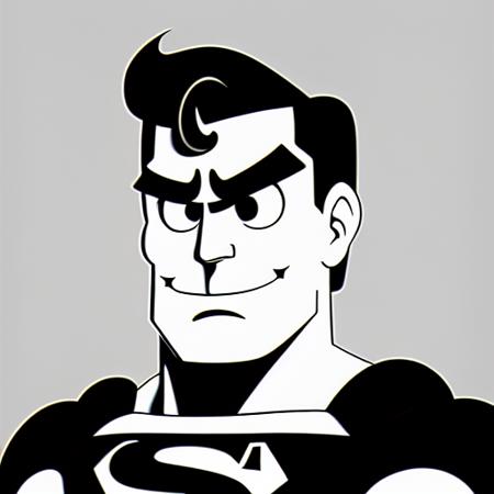 black and white (ocds:1.1) portrait style of superman, fleischer studios, high detailed, 4k  <lora:1930Model:1>