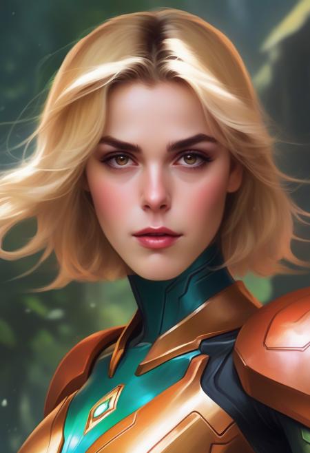 <lora:krnnshpk:1> , Close-up photography of the face of a beautiful   krnnshpk woman,  as Samus Aran, fantasy, highly detailed, digital painting, artstation, concept art, sharp focus, illustration, art by Tony Sart and artgerm and randy vargas