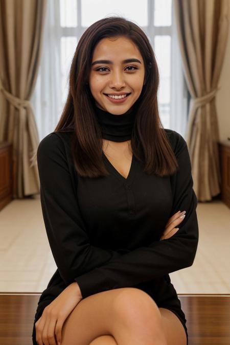 Realistic smiling sexy girl from Djibouti as the president