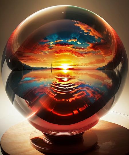 enkazed sunrise inside a ball,  <lora:enkazed-13:1.0>