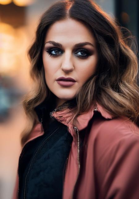 meghan_trainor_v1.0 (sharp focus:1.2), photo, attractive young woman, (beautiful face:1.1), detailed eyes, luscious lips, (winged eyeliner:0.85), (tight body:1.2), (dark hair:1.2), wearing (jacket:1.2) at a (shop:1.2). (moody lighting:1.2), depth of field, bokeh, 4K, HDR. by (James C. Christensen:1.2|Jeremy Lipking:1.1).