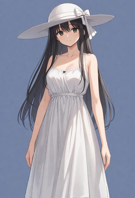 hasshaku-sama, hat, white dress