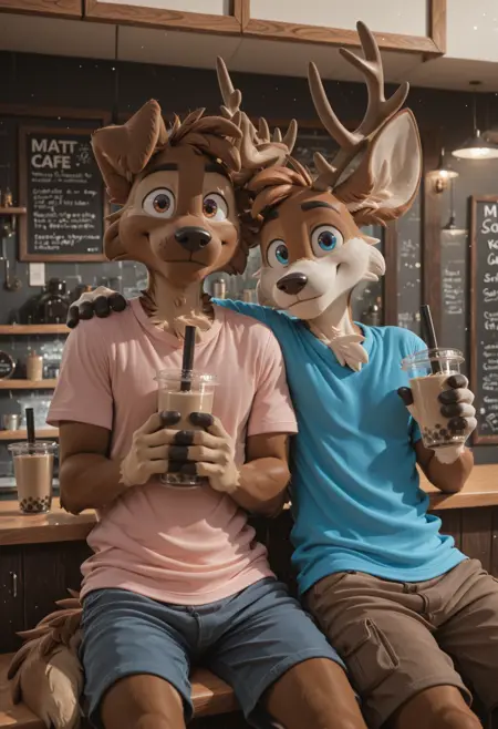 Matt Riskely and Darwin Deer | Tinydeerguy Fursonas