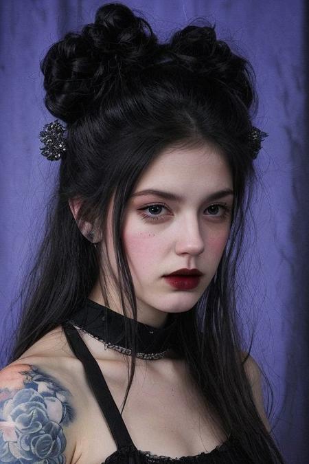Teen brunnete nordic goth girl | tattoo | sad | dark | in dark room | Adult | Dark | High quality