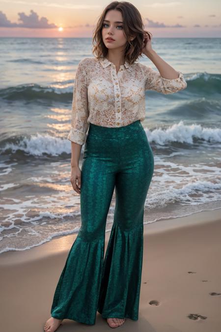 Mermaid bell bottom on sale pants