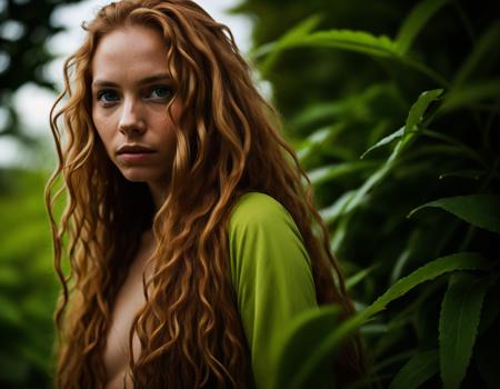 kkw-el-grass photo of a woman with long tied ginger hair, (kkw-hdr:0.69) (kkw-ph-2)