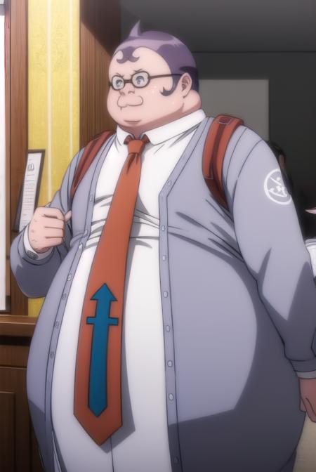 hifumiyamada, <lora:hifumi yamada s1-lora-nochekaiser:1>,
hifumi yamada, male focus, glasses, round eyewear, fat, fat man,
BREAK shirt, jacket, white shirt, open clothes, necktie, collared shirt, red necktie, grey jacket,
BREAK outdoors, classroom,
BREAK looking at viewer, (cowboy shot:1.5),
BREAK <lyco:GoodHands-beta2:1>, (masterpiece:1.2), best quality, high resolution, unity 8k wallpaper, (illustration:0.8), (beautiful detailed eyes:1.6), extremely detailed face, perfect lighting, extremely detailed CG, (perfect hands, perfect anatomy),