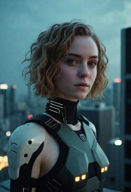 cyborg young woman, dark cyberpunk, highly detailed face, pale fragile delicate body, frizzy bob cut hair, (stylish haircut:0.9), posing in a tight stylish minimalistic futuristic open black hi-tech tactical techwear lignerie with a few symmetrical cutouts, subtle cyberware, standing on a cyberpunk Japanese city rooftop at night, scenic view, cinematic scene, cinematic lighting, analog-style photo, grainy amateur lo-fi portrait photo, desaturated colors, (low contrast), distracted, b-cup breasts, eyeliner, (eyeshadow:1.1), shy, blushing, raw photo, phone photo, 3/4, (upper body portrait shot), medium shot, accidental art, candid, crisp image, high detail, (eyebags:0.8), (chromatic aberration)