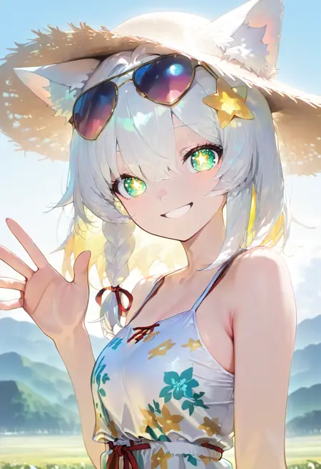 Mia White cat girl / Illustrious