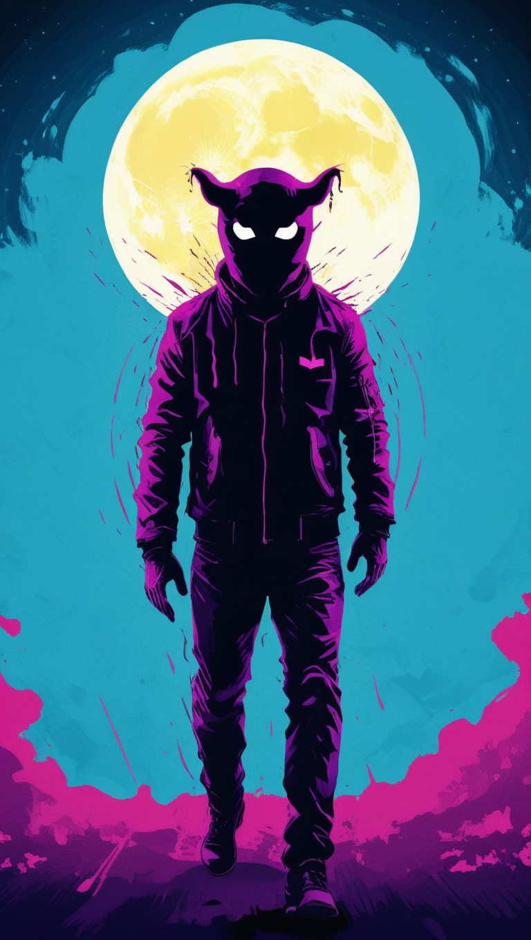 illustration, moon, Rorschach-test, pop art, shapes, colors, <lora:mob100:0.8>,  dark,  <lora:retro-neon-style:0.6>,  <lora:zavy-rmlght-sdxl:0.4>