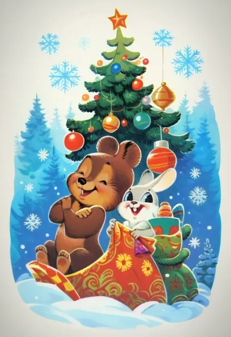 New Year's (Christmas) postcards by Vladimir Zarubin | LoRA Pony