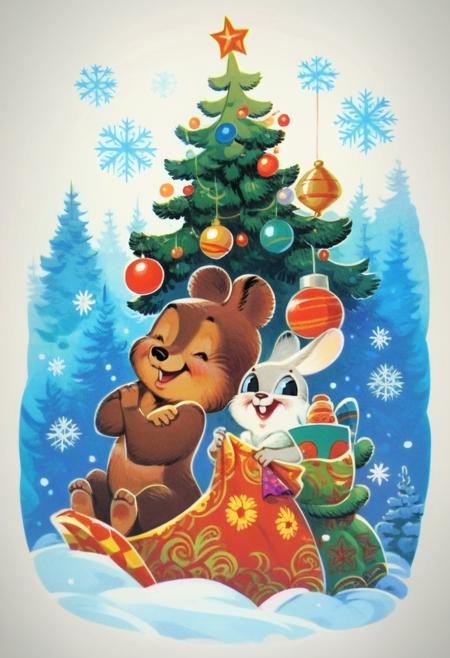 New Year's (Christmas) postcards by Vladimir Zarubin | LoRA Pony Vladimir Zarubin v1.0