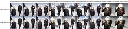 solo, 1boy, Sorimachi Ichizou, grey eyes, white hair, walking, street, city, winter, (winter clothes:1.1)