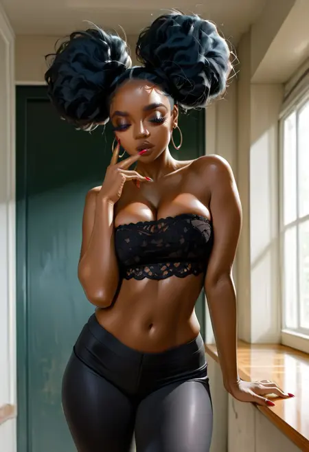 Afro puffs hair