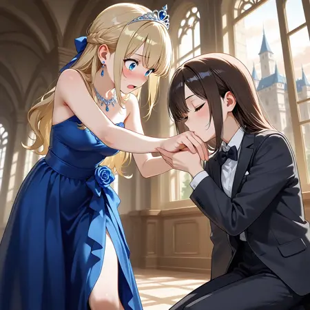 Kissing Hand (Yuri, 3rd point of view) -SDXL