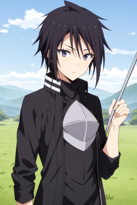 <lora:Hinata SakaguchiV2:0.8>
Hinata Sakaguchi
((best quality)), ((masterpiece)), (detailed)
1girl, 
black_eyes, black_hair, black_shirt, blue_sky, cloud, cloudy_sky, day, field, grass, hill, jacket, looking_at_viewer, male_focus, mountain, outdoors, sky, solo, tree, turtleneck