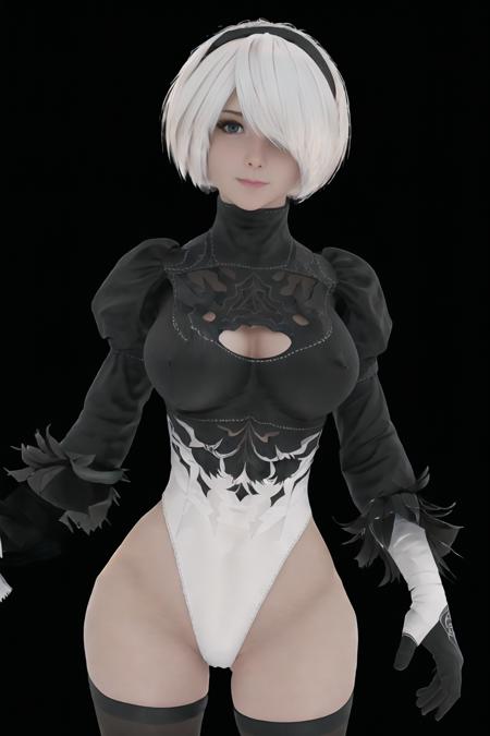 masterpiece:1.4, quality:1.4, photorealistic:1.4, resolution:1.4, sharpness:1.4, ultra-detailed:1.4, professional lighting

<lora:Yorha2BHiLeg_v0.9:0.8>, yorha2b, solo, 1girl