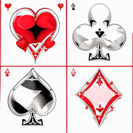 a set of poker symbols, a spade, a heart, a club, a diamond, (white background:1.5), ultra detailed, sexy theme, masterpiece, best quality <lora:poker_symbol:1.0>