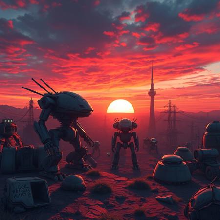 Sunset in robot world