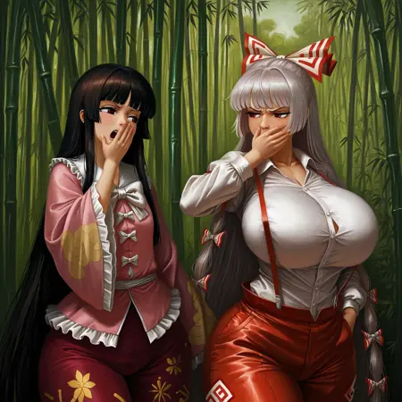 Amibazh Illustrious style (Touhou artist) anime style/romanticist painting/oil painting/fine art/