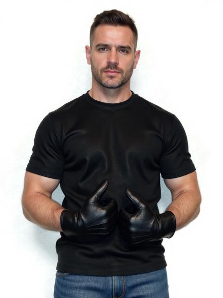 unlined black leather gloves v1.0