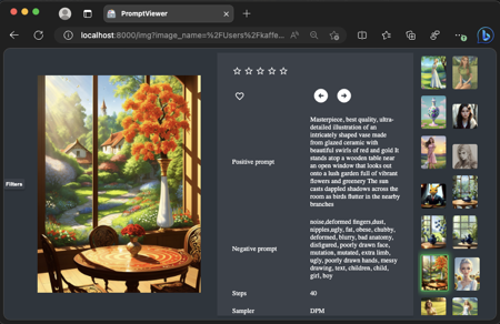 Promptvision - view all your generations in one place! Local image viewer! v0.65