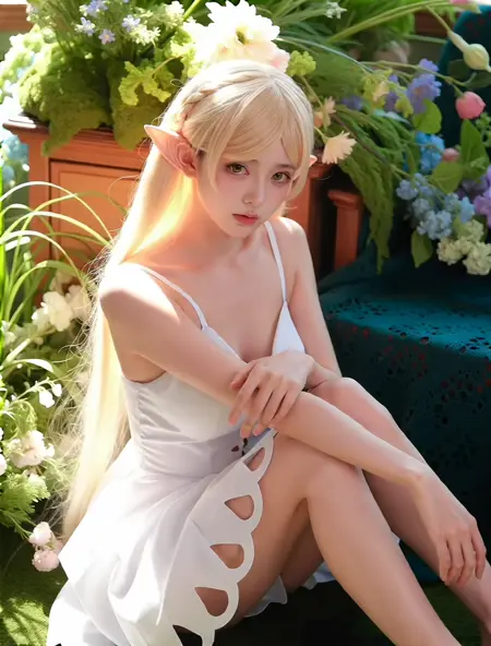 Blonde Elf Girl _ Green Secret Realm