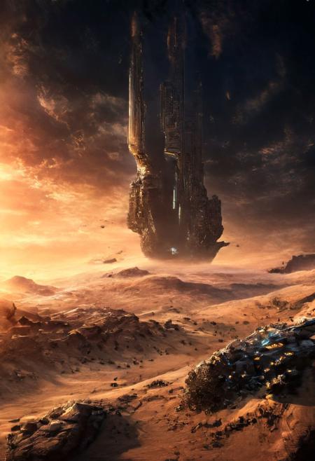 (POV view , DOF, first people view from the entrance, low angle shot:1.4),
(Ancient civilization, Alien Prometheus movie scene, dune movie scene:1.5), 
In the distant future, humans are spread across planets and ruled by an empire. The most important scene in the Dune movie, "Arrakis", was filmed in the Wadi Rum desert, the largest desert in Jordan, also known as the "Valley of the Moon". Some scenes were filmed in Rubou, Abu Dhabi, the Middle East. Shot in the Rub' al Khali desert. In addition to the desert landscape, the towering rocky scenery was also the main reason why it was chosen as the shooting location.
(Large Files, Ultra Realistic, 8K, 16k, FHD, HD, VFX, Perfect, Photography, composition, Architecture Sales Photography, Architecture Competition, Ultra High Resolution, Cinematography, High Resolution Image:1.1), (dramatic lighting, direct sunlight, ray tracing, clear shadow:1.2),  (real landscape:1.1), (blurred background:1.0), (urban background, more_details) ,
extremely detailed, hillscastel, <stardeaf-cold-arc>, great lighting, clear, Neo Classic