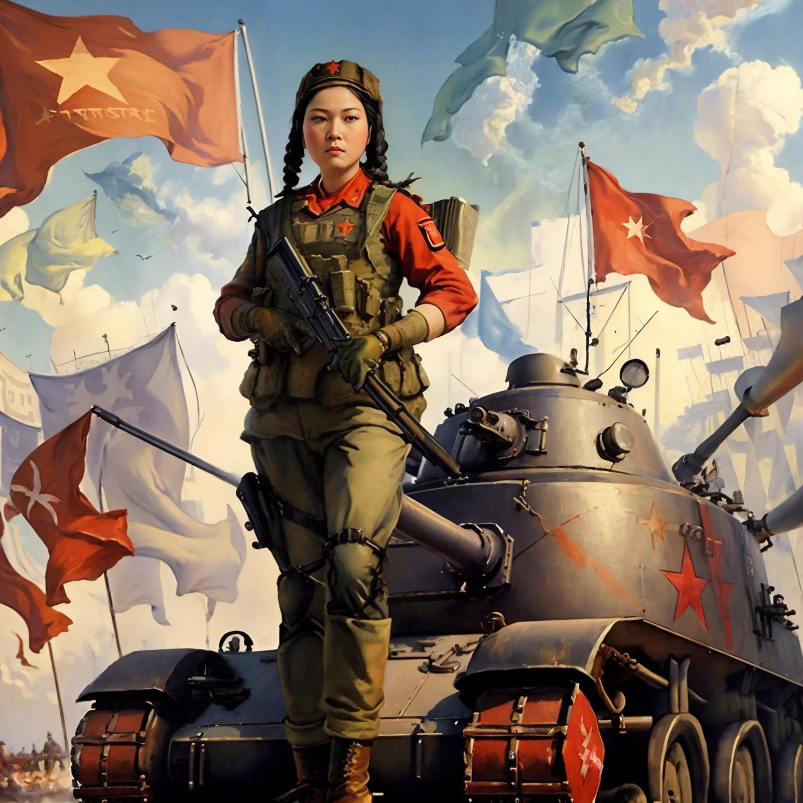 The style of Chinese propaganda posters in the last century image by 494369066868