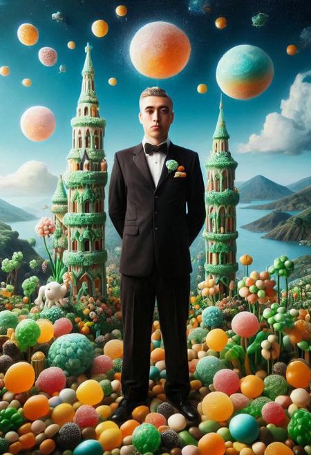 Brutalist touches. Made of stell and crass. ,
[(surreal fantasy art fusion:1.35) ::0.35], (Inspired by Rene Magritte and Jasmine Becket-Griffith), [dreamlike and whimsical composition: artistic harmony: 0.75], an imaginative artwork blending the surreal styles of Rene Magritte and Jasmine Becket-Griffith. The piece presents a dreamlike and whimsical composition that harmoniously combines elements from both artists, resulting in a captivating and surreal fantasy art fusion,
candy