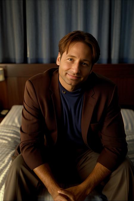 foxmulder, sitting on a motel bed, smiling,
<lora:FoxMulderSD:1>, intricate details, hyperdetailed, cinematic, realistic, masterpiece