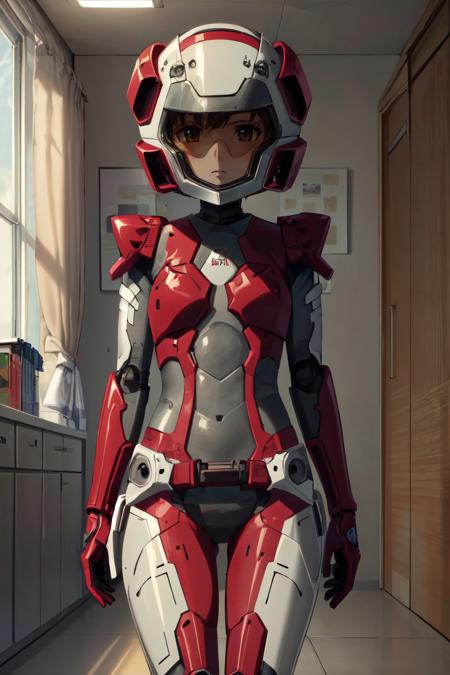 1girl, (masterpiece:1.3), (high resolution), (8K), (extremely detailed), (4k), (pixiv), perfect face,  (best quality), (super detailed), (solo), (textured skin:1.3), aico tachibana, helmet, bodysuit, mecha, pilot suit, room, <lora:aico_tachibana-09:0.8>, <lora:more_details:0.4>