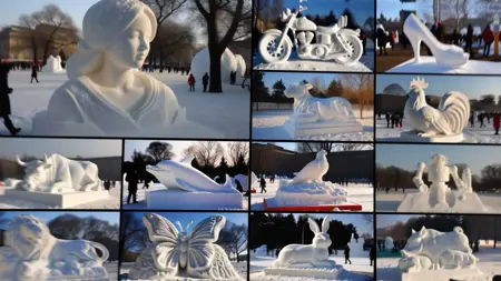 XL Realistic snow sculpture art style