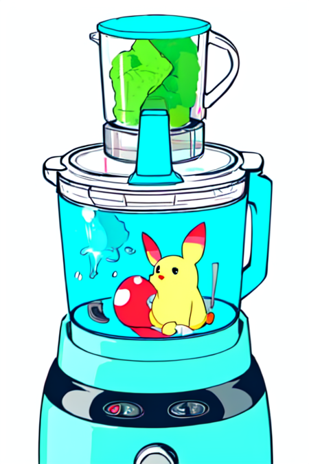 Liquified Carbuncle,pokemon creature stuck in food processor,<lora:CARBIE_BLENDER:0.5>